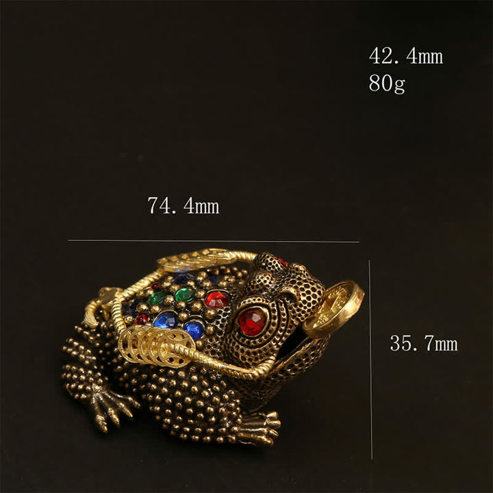 Buddha Stones Geldfrosch aus Messing mit drei Beinen – Symbol für Reichtum und Glück - image 10