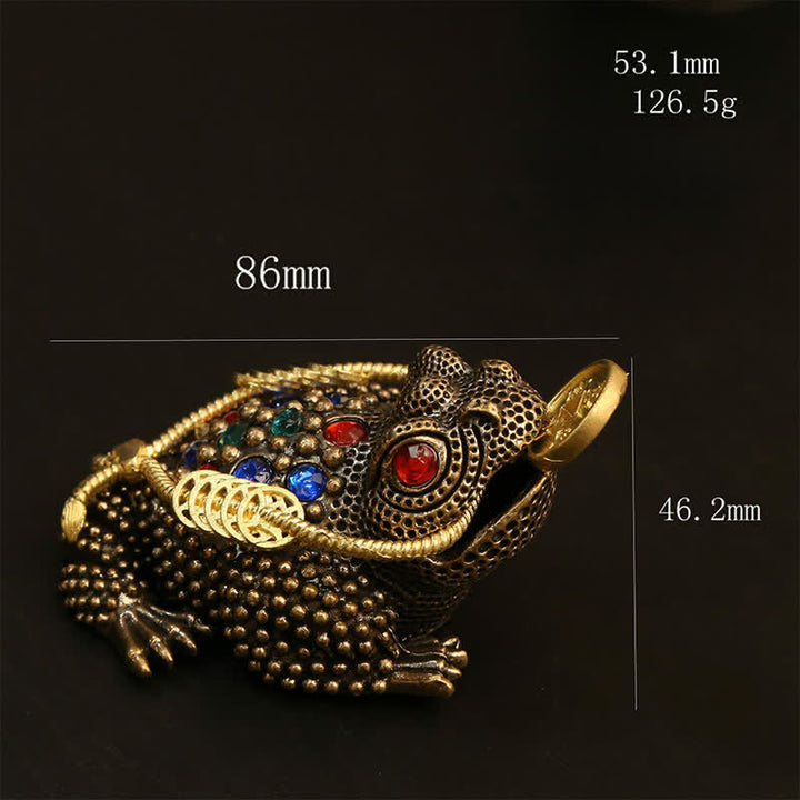 Buddha Stones Geldfrosch aus Messing mit drei Beinen – Symbol für Reichtum und Glück - image 11