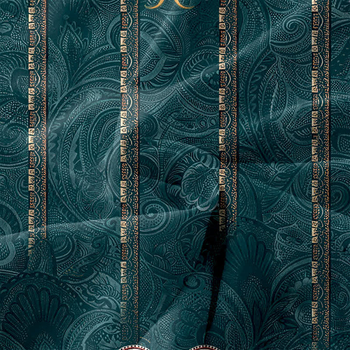 Buddha Stones Lässiges, ärmelloses Midikleid für Damen mit Taschen und persischem Paisley-Bordürenmuster - image 3