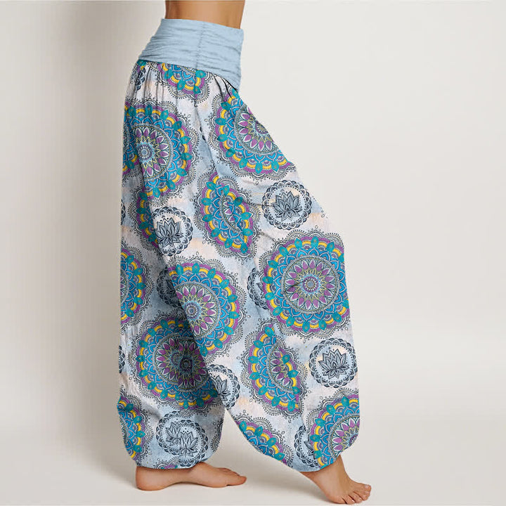 Buddha Stones Baumwoll-Haremshose mit Boho-Mandala-Muster und elastischem Bund für Damen - image 6