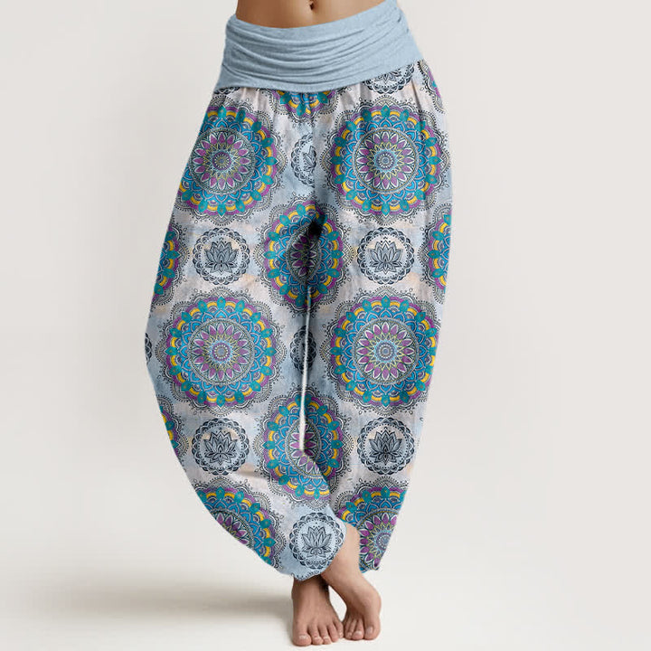 Buddha Stones Baumwoll-Haremshose mit Boho-Mandala-Muster und elastischem Bund für Damen - Hellblau - US16, UK/AU20, EU48 (3XL) - image 5