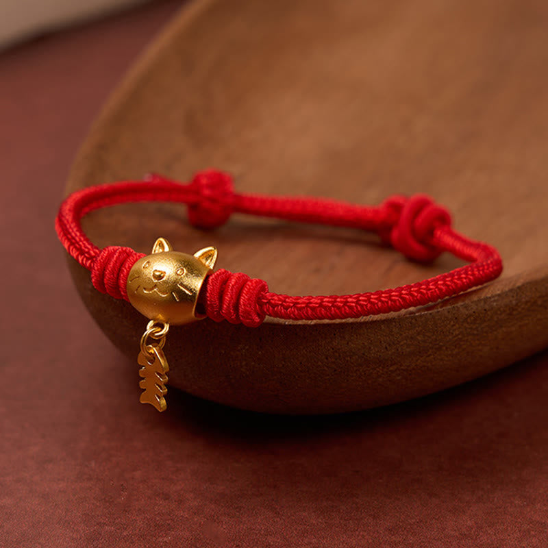 Buddha Stones Kupfernes Armband mit niedlichem Wels und roter Schnur - Rot (Handgelenkumfang 15-18 cm) - image 10
