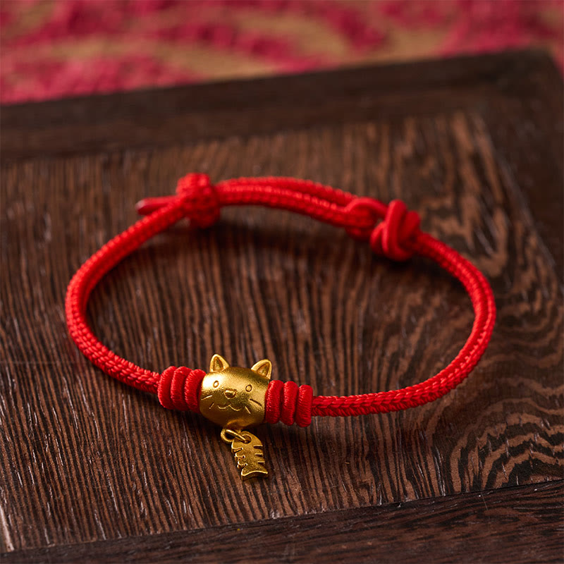 Buddha Stones Kupfernes Armband mit niedlichem Wels und roter Schnur - image 12