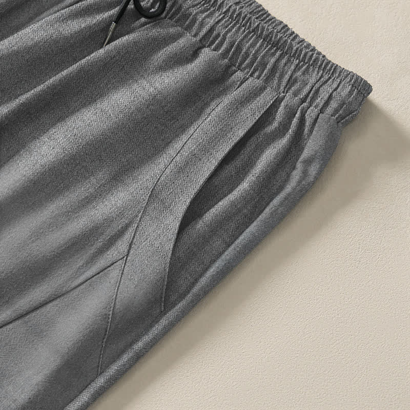 Buddha Stones Herrenhose aus reiner Baumwolle mit Bambusmuster, Kordelzug und Taschen - image 4