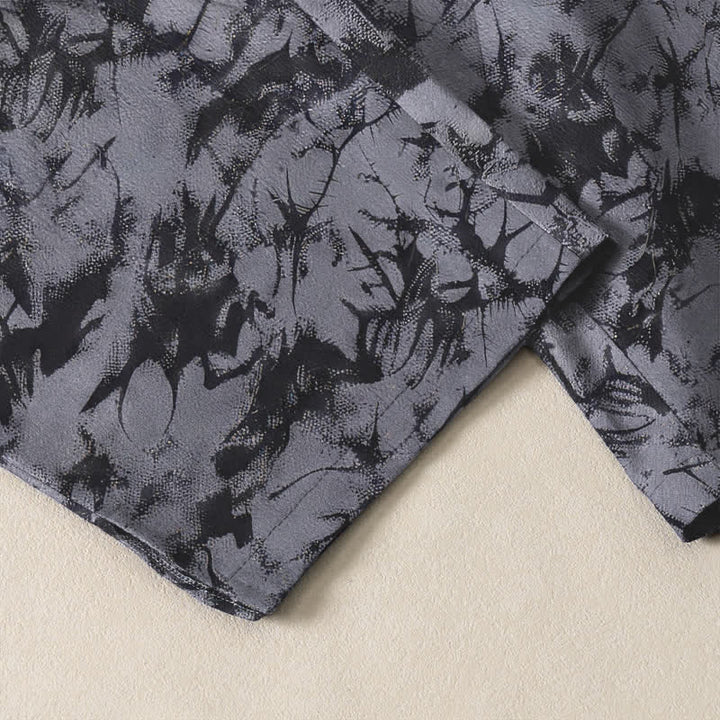 Buddha Stones Herrenhose aus reiner Baumwolle mit dunklem Marmor-Camouflage-Muster, Kordelzug, schmal zulaufendem Bein und Taschen - image 5