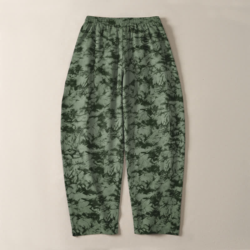 Buddha Stones Herrenhose aus reiner Baumwolle mit dunklem Marmor-Camouflage-Muster, Kordelzug, schmal zulaufendem Bein und Taschen - image 10