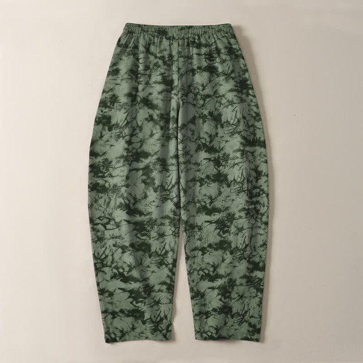 Buddha Stones Herrenhose aus reiner Baumwolle mit dunklem Marmor-Camouflage-Muster, Kordelzug, schmal zulaufendem Bein und Taschen - image 10