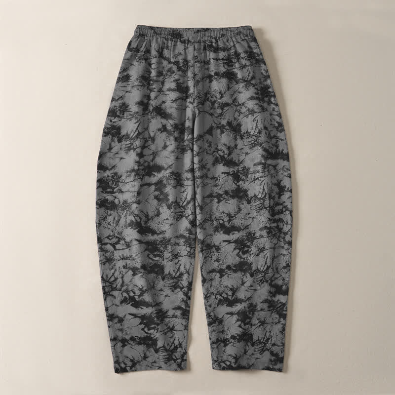 Buddha Stones Herrenhose aus reiner Baumwolle mit dunklem Marmor-Camouflage-Muster, Kordelzug, schmal zulaufendem Bein und Taschen - image 14
