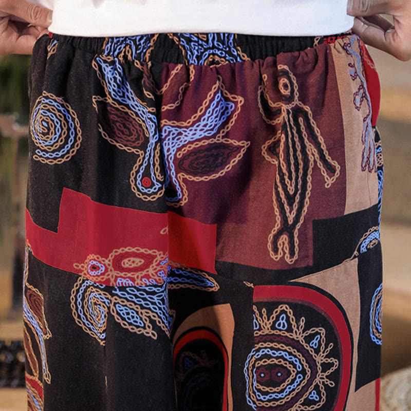 Herren-Haremshose mit Taschen , Buddha Stones -Gitterblumenmuster - image 9