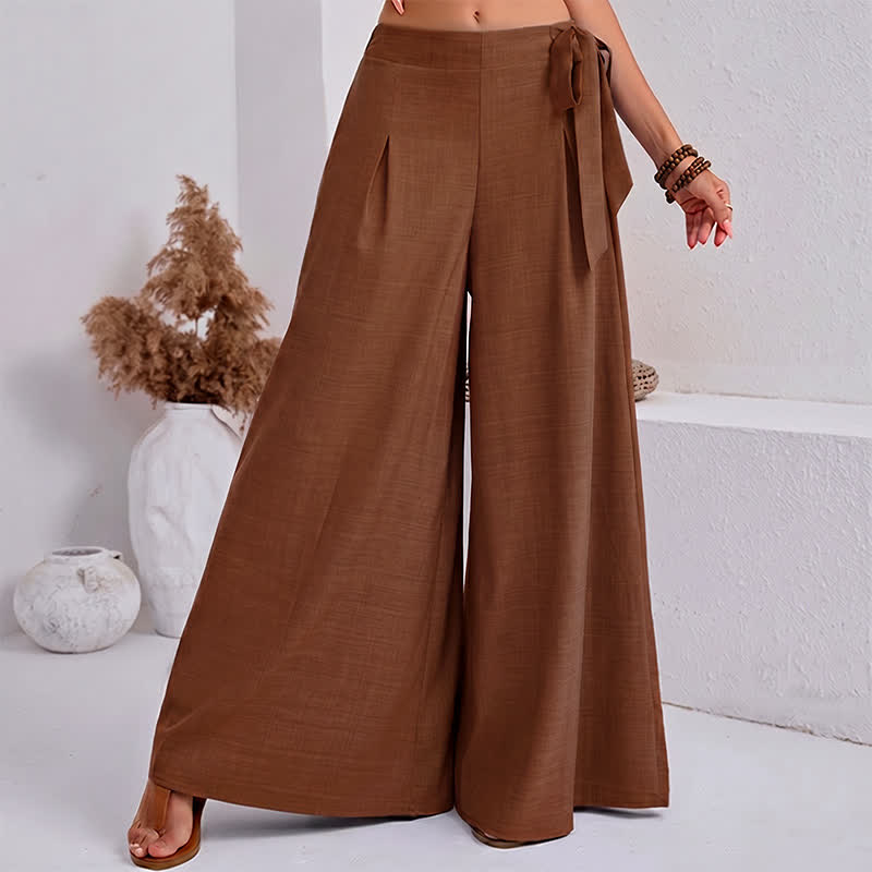 Buddha Stones Lässige, schlichte Damen-Hose im Retro-Stil mit Kordelzug, weitem Bein und Taschen für den Frühling - Dunkelgoldenrod - US14, UK/AU18, EU46 (2XL) - image 12