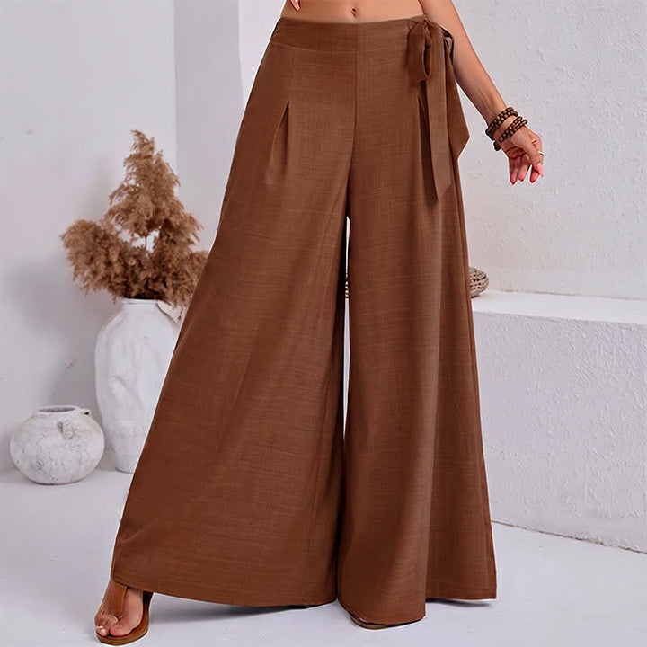 Buddha Stones Lässige, schlichte Damen-Hose im Retro-Stil mit Kordelzug, weitem Bein und Taschen für den Frühling - Dunkelgoldenrod - US14, UK/AU18, EU46 (2XL) - image 12
