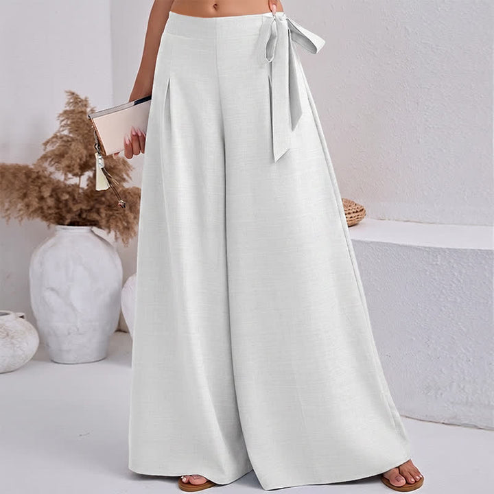 Buddha Stones Lässige, schlichte Damen-Hose im Retro-Stil mit Kordelzug, weitem Bein und Taschen für den Frühling - image 17