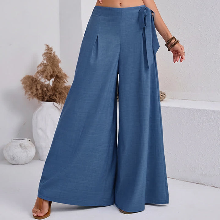 Buddha Stones Frühlings-Freizeithose im Retro-Stil mit Kordelzug, weitem Bein und Taschen - image 2