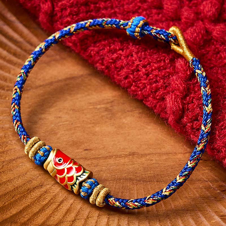 Buddha Stones Handgewebtes Armband mit Koi-Fisch-Glückssymbol - Blau mit Koi-Fisch-Accessoire - image 16