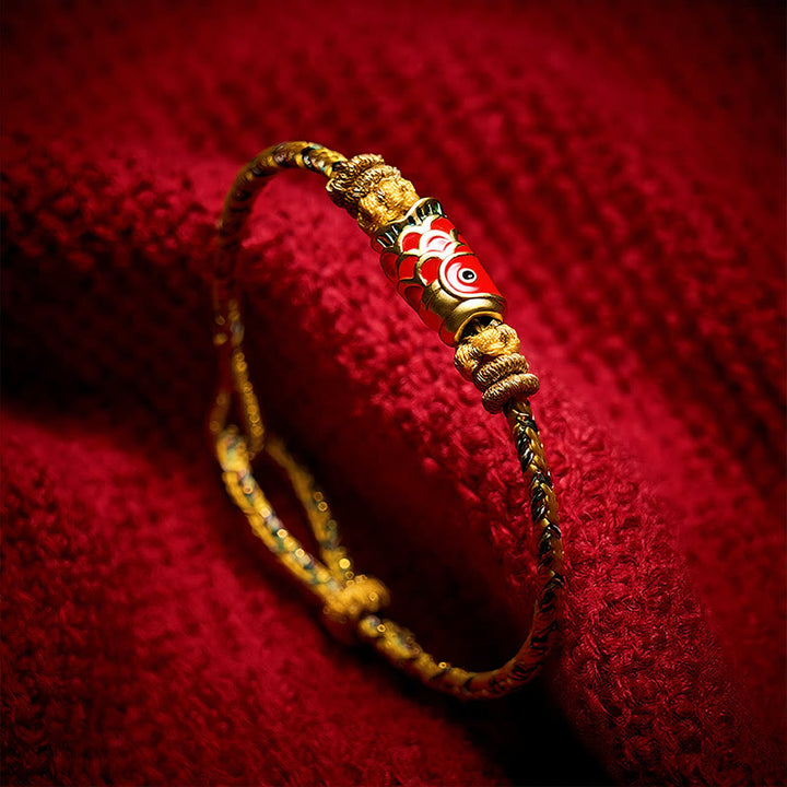 Buddha Stones Handgewebtes Armband mit Koi-Fisch-Glückssymbol - image 20
