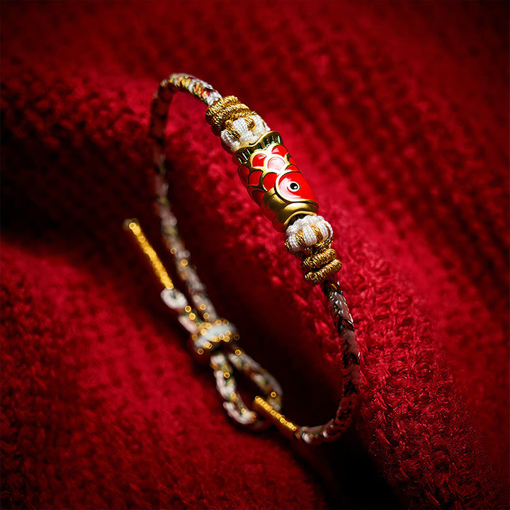 Buddha Stones Handgewebtes Armband mit Koi-Fisch-Glückssymbol - image 23