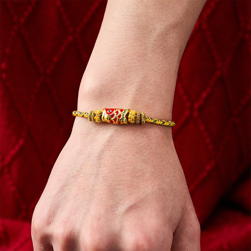 Buddha Stones Handgewebtes Armband mit Koi-Fisch-Glückssymbol - image 21