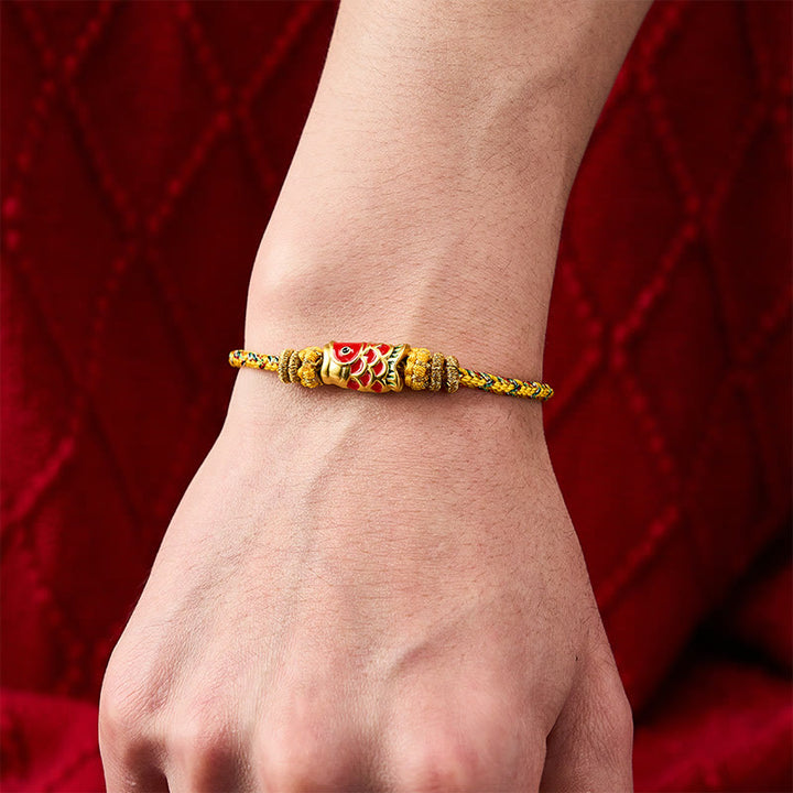 Buddha Stones Handgewebtes Armband mit Koi-Fisch-Glückssymbol - image 21