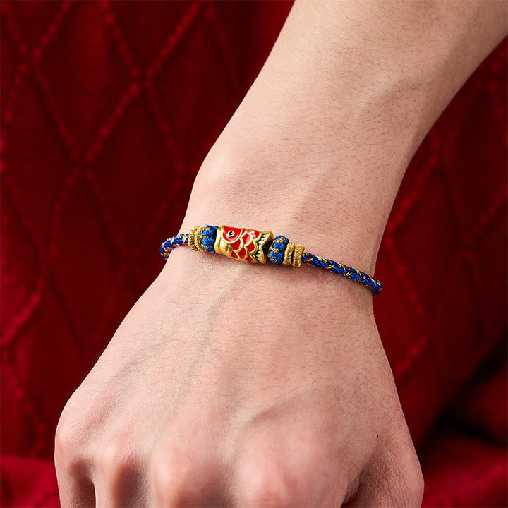 Buddha Stones Handgewebtes Armband mit Koi-Fisch-Glückssymbol - image 18