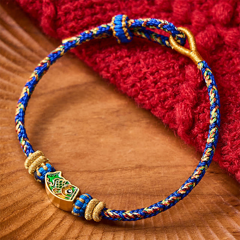 Buddha Stones Handgewebtes Armband aus Koi-Fisch-Seil - Blau (Handgelenkumfang: 15-18 cm) - image 15