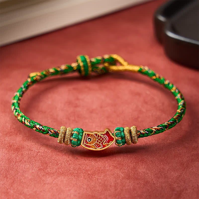 Buddha Stones Handgewebtes Armband aus Koi-Fisch-Seil - image 2