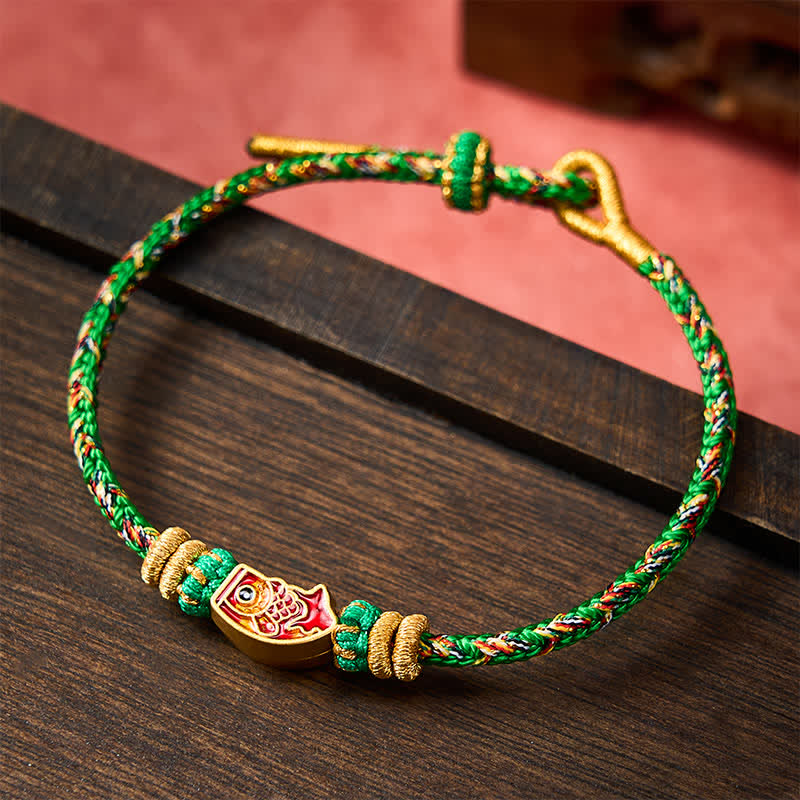 Buddha Stones Handgewebtes Armband aus Koi-Fisch-Seil - image 1