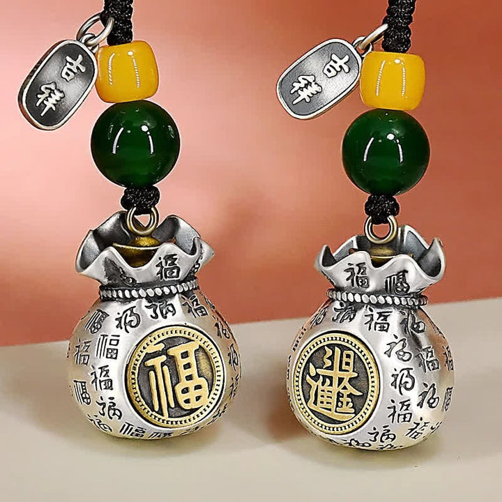 Buddha Stones Schlüsselanhänger mit Glücksbringer-Motiv aus Kupfer (Fu-Charakter) - image 9