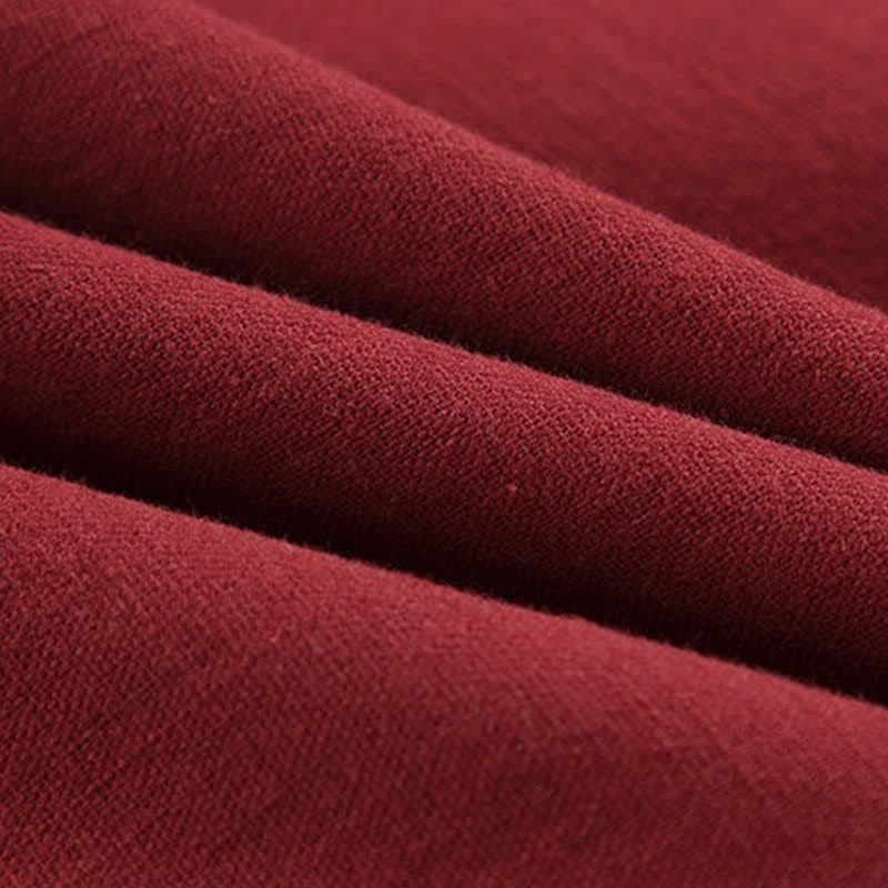 Buddha Stones Minimalistischer Kimono für Herren aus Baumwoll-Leinen-Mischgewebe mit Kordelzug für Frühling und Sommer - image 8