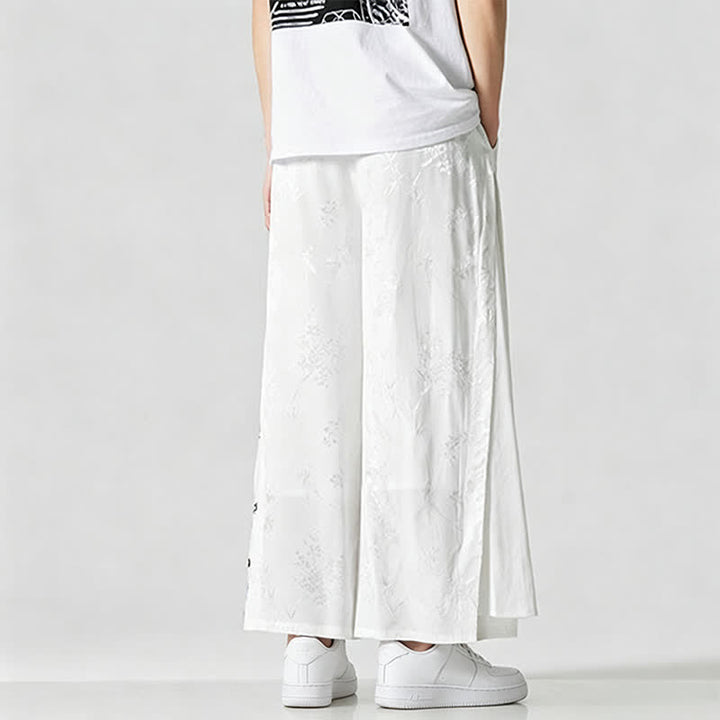 Buddha Stones Frühling/Sommer Tang Style Herrenhose mit Kordelzug, abstrakter Stickerei, kurzem Schnitt, weitem Bein und Tasche - image 15