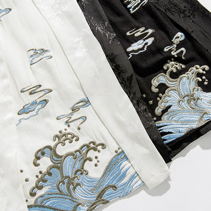 Buddha Stones Frühling/Sommer Tang Style Herrenhose mit Kordelzug, abstrakter Stickerei, kurzem Schnitt, weitem Bein und Tasche - image 24