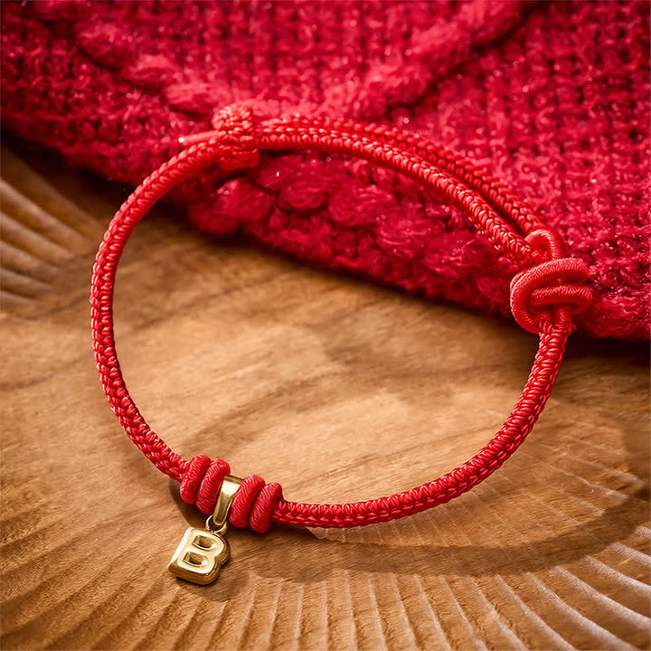 Buddha Stones Armband aus Titanstahl mit rotem Faden und Buchstaben - image 11