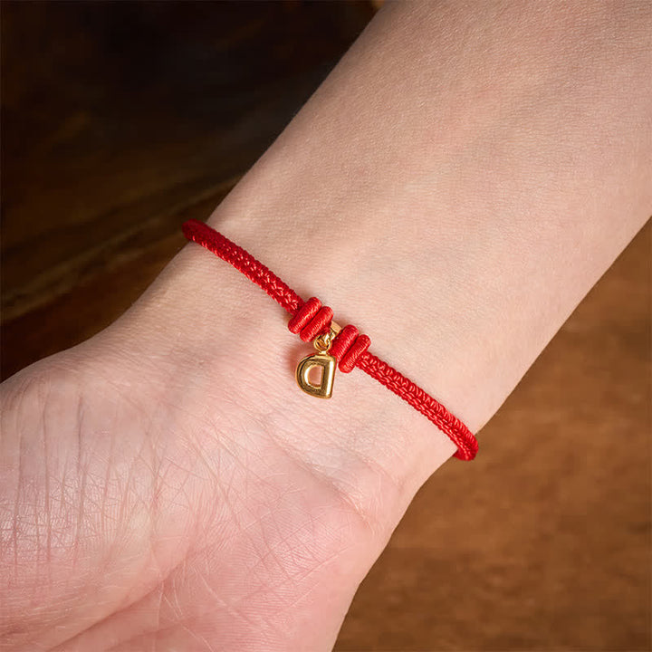 Buddha Stones Armband aus Titanstahl mit rotem Faden und Buchstaben - image 24