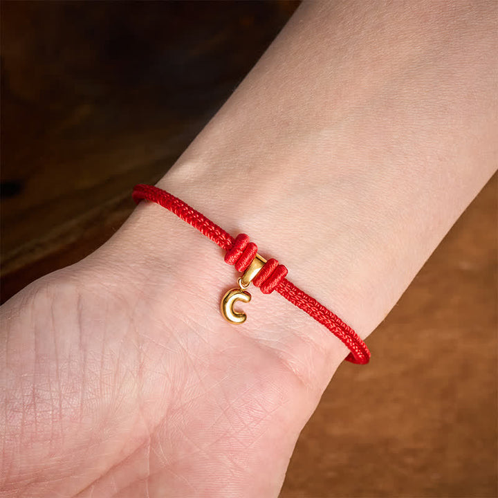 Buddha Stones Armband aus Titanstahl mit rotem Faden und Buchstaben - image 19