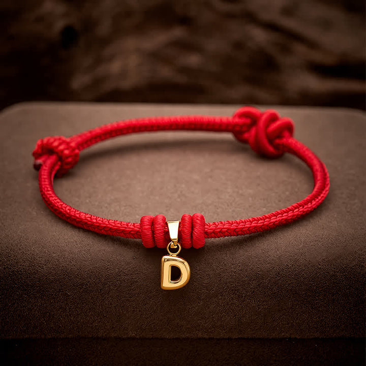Buddha Stones Armband aus Titanstahl mit rotem Faden und Buchstaben - image 23
