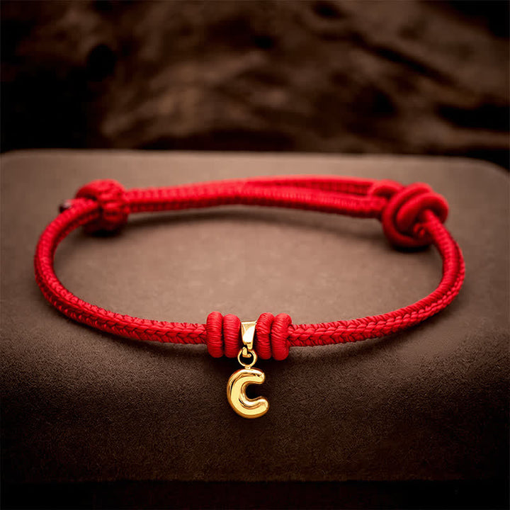 Buddha Stones Armband aus Titanstahl mit rotem Faden und Buchstaben - image 16