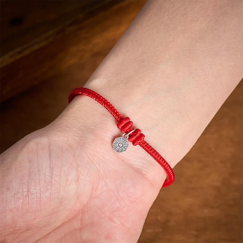 Buddha Stones 925 Sterling Silber Bagua Rotes Schnurverbindungsarmband - image 10