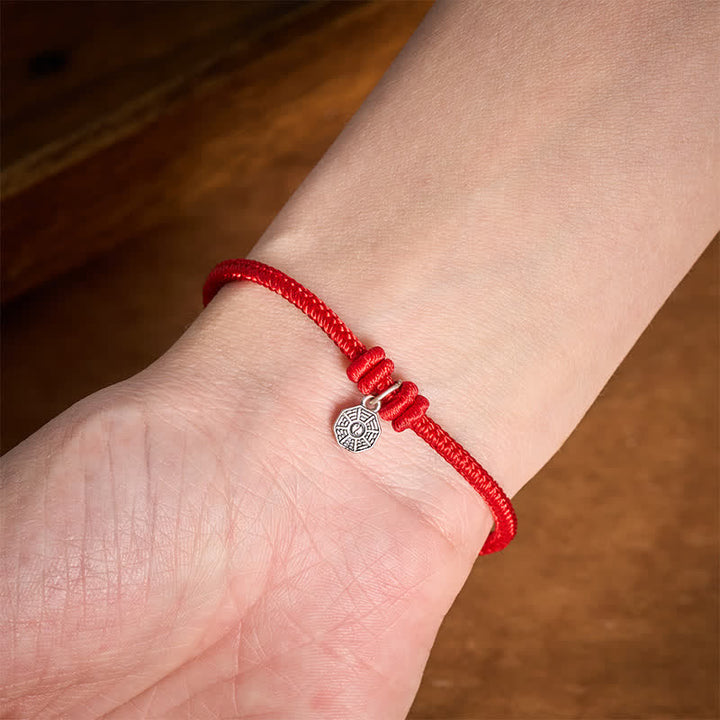 Buddha Stones 925 Sterling Silber Bagua Rotes Schnurverbindungsarmband - image 10