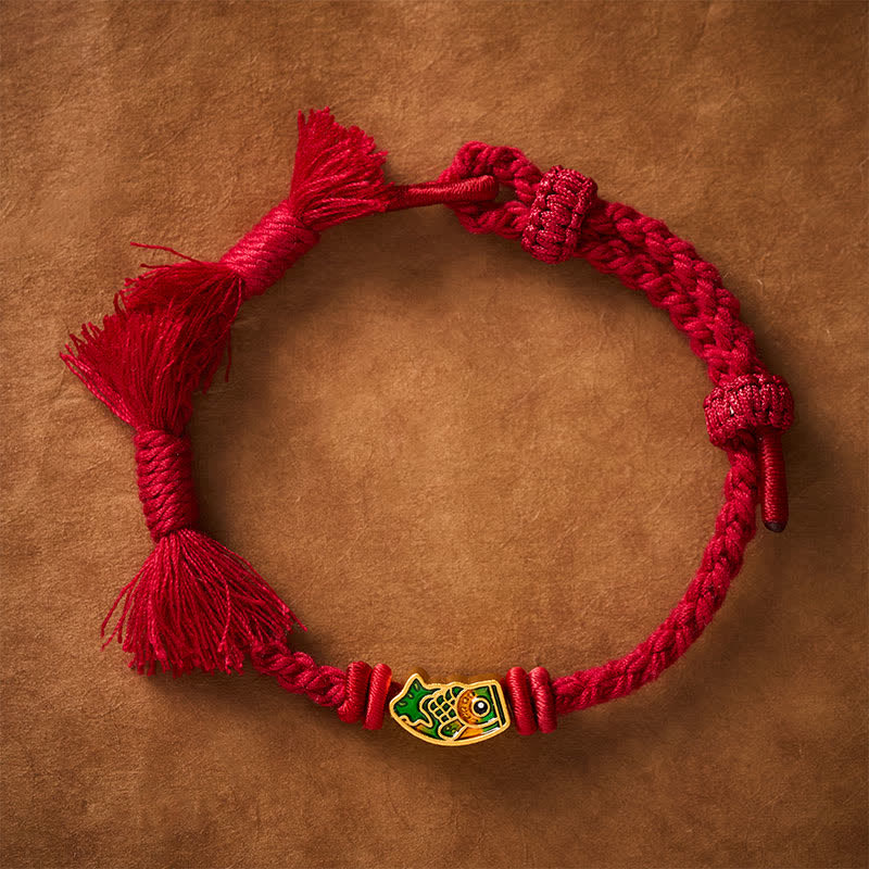 Buddha Stones Glückverheißendes rotes Koi-Fisch-Armband - image 4
