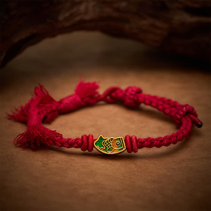 Buddha Stones Glückverheißendes rotes Koi-Fisch-Armband - image 7