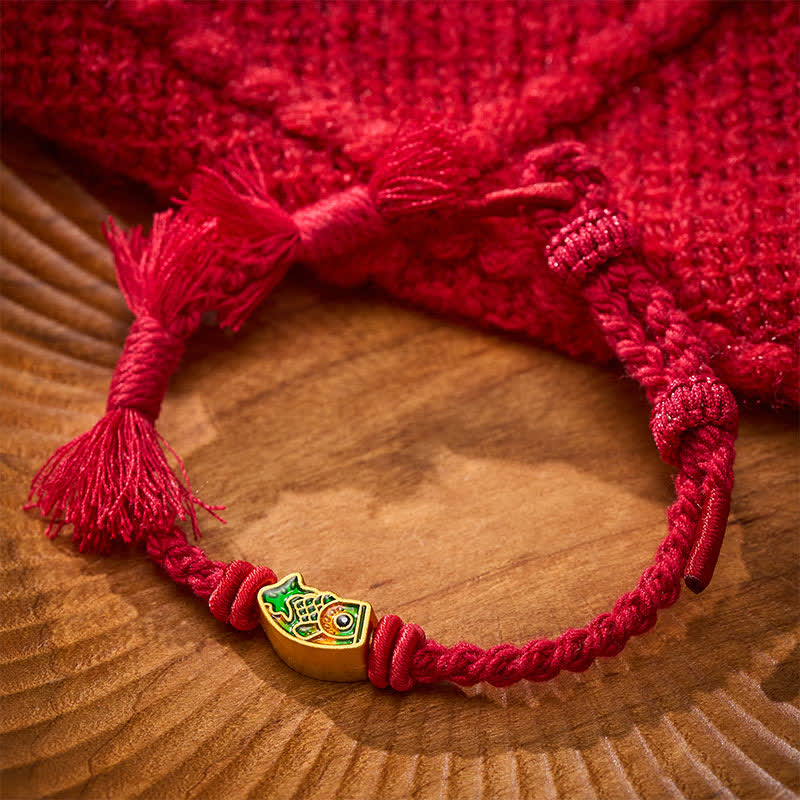 Buddha Stones Glückverheißendes rotes Koi-Fisch-Armband - image 6