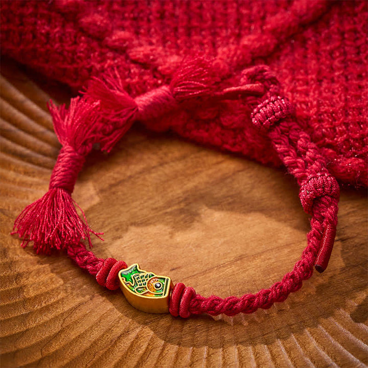 Buddha Stones Glückverheißendes rotes Koi-Fisch-Armband - image 6