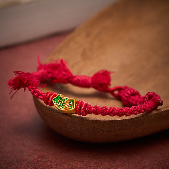 Buddha Stones Glückverheißendes rotes Koi-Fisch-Armband - image 5
