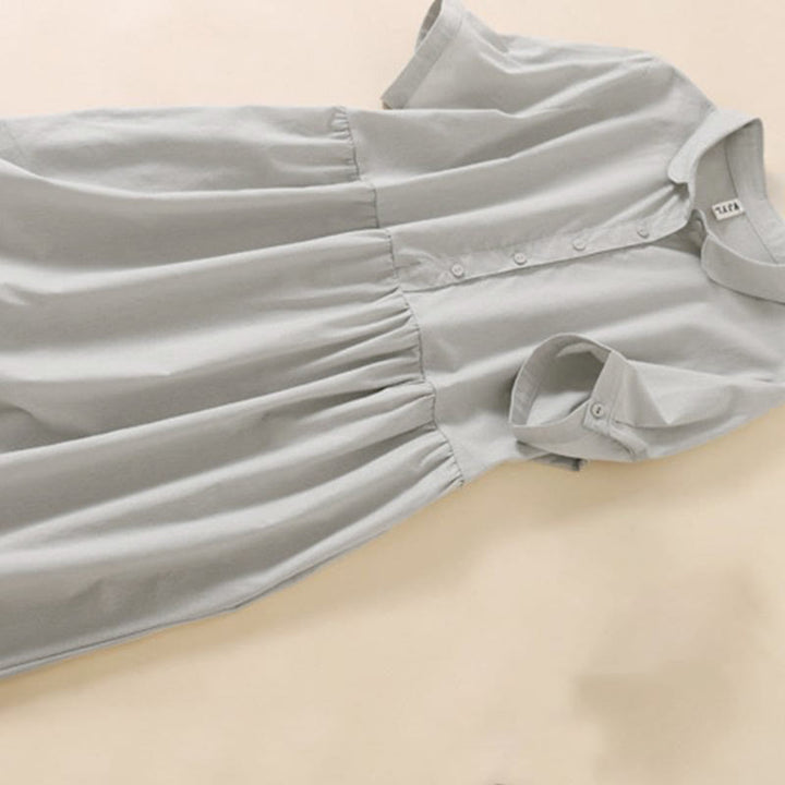 Sommerkleid mit Buddha Stones -Knöpfen, kurzen Ärmeln und Taschen - image 9