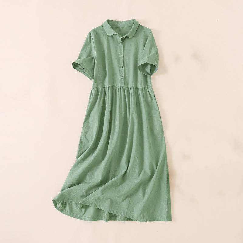 Sommerkleid mit Buddha Stones -Knöpfen, kurzen Ärmeln und Taschen - Hellseegrün - US12, UK/AU16, EU44 (3XL) - image 22