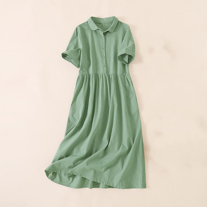 Sommerkleid mit Buddha Stones -Knöpfen, kurzen Ärmeln und Taschen - Hellseegrün - US12, UK/AU16, EU44 (3XL) - image 22