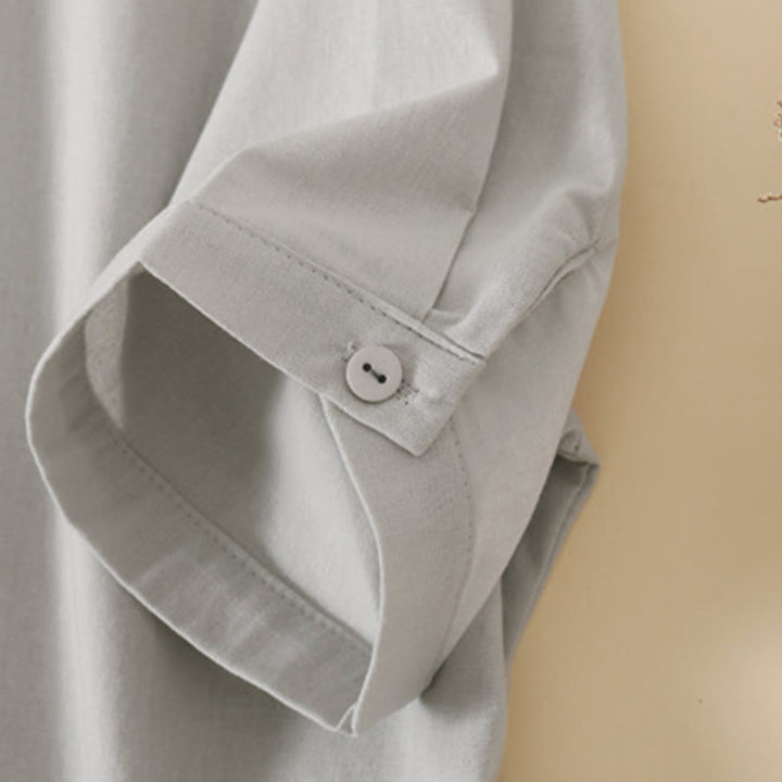 Sommerkleid mit Buddha Stones -Knöpfen, kurzen Ärmeln und Taschen - image 12
