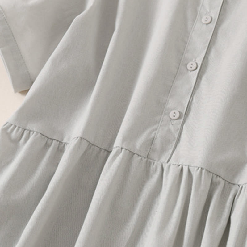 Sommerkleid mit Buddha Stones -Knöpfen, kurzen Ärmeln und Taschen - image 10
