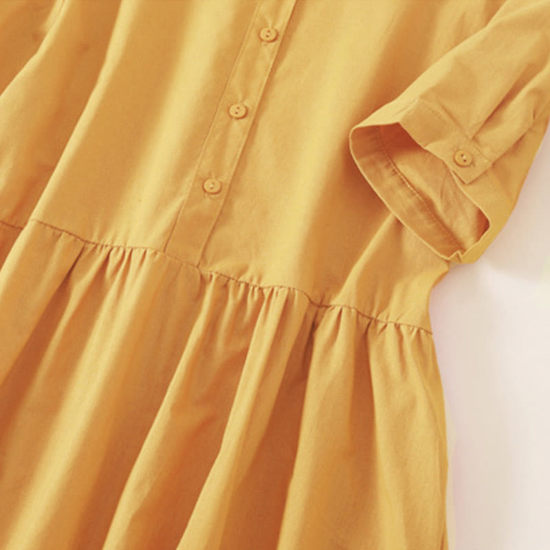 Sommerkleid mit Buddha Stones -Knöpfen, kurzen Ärmeln und Taschen - image 19