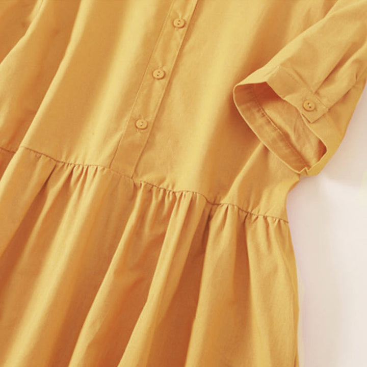 Sommerkleid mit Buddha Stones -Knöpfen, kurzen Ärmeln und Taschen - image 19