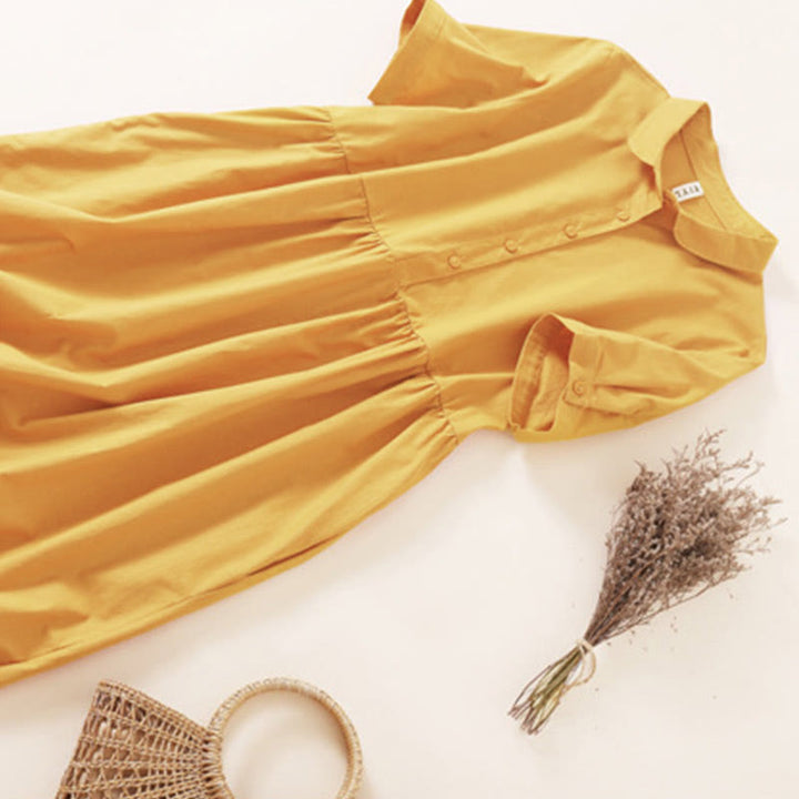 Sommerkleid mit Buddha Stones -Knöpfen, kurzen Ärmeln und Taschen - image 20